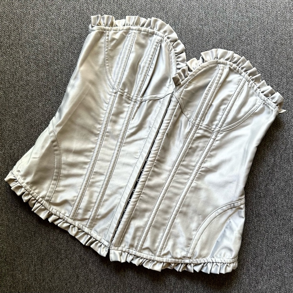 Victoria's Secret Ivory Ruffle Bustier Corset Top